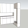 Modern Entryway And Side Cabinet Design With Multiple Storage Doors 3d model
