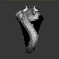Stylish Silver Ring With Intricate Dragon Design And Polished Surface Finish