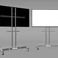Public Facility Mobile Stand With Large Screen Display For Information Presentation 3d model