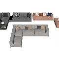Modern Versatile Sofa Set Collection With Various Colors Decorative Pillows And Stylish Design 3d model