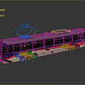 Modern City Train with Blue White Red Livery and Roof Pantograph for Urban Transport