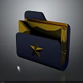 Practical Blue Folder With Gold Envelopes And Star Design For Daily Life Use