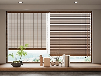 new bamboo curtain rolling curtain 3d model