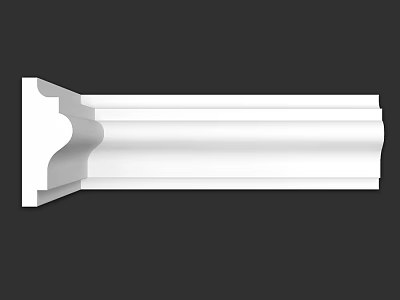 White Decorative Molding With Ornate Curved Design For Interior Decoration 3d model