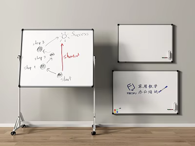 Portable Stand Whiteboard and Wall Mounted Design for Home Teaching Office Training Use 3d model