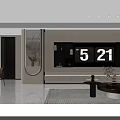 Elegant Modern Living And Dining Room Interior With Custom Built In TV Cabinet And Soft Lighting