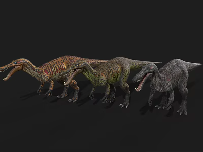 Vivid Dinosaur Models With Three Different Colors And Lifelike Details 3d model