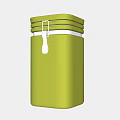 Green Spice Jar With White Lid And Handle Modern Kitchen Storage Container