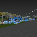 Scenic Outdoor Event Space With Triangular Tent Wooden Deck Tables Chairs Umbrellas And Grassy Area
