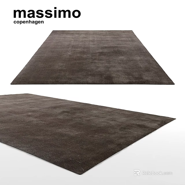Dark Brown Square Carpet With Soft Plush Texture Ideal For Living Room Decor 3d model 