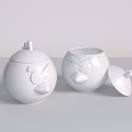 Red Angry Birds Shaped Storage Jars With Removable Lids And Expressive Faces 3d model