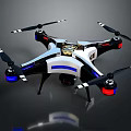 Smart Police Drone With Four Rotors Camera Police Logo And LED Lights