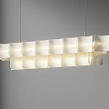 Modern Linear Chandelier With White Ceramic Shades For Interior Lighting 3d model