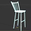 Modern Green Bar Stool With Vertical Slat Back And Metal Legs