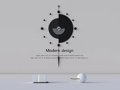 Modern Design Daily Use Appliances Including Wall Clock And Table Lamp For Minimalist Home Decor 3d model