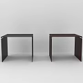 Two Modern Minimalist Stools In Black And Dark Brown With Sleek Metal Accents
