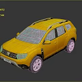 Yellow SUV With Roof Rack Modern Design Alloy Wheels And Front Grille