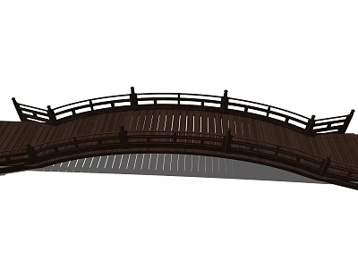 New Chinese style wooden arch bridge 3d model