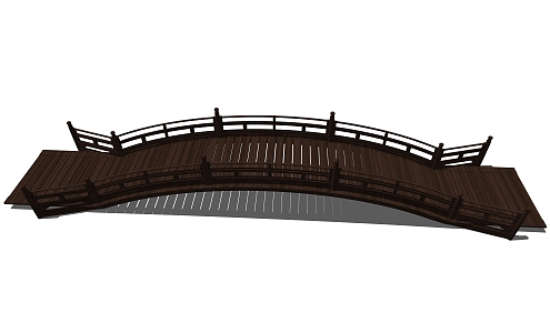 New Chinese style wooden arch bridge 3d model