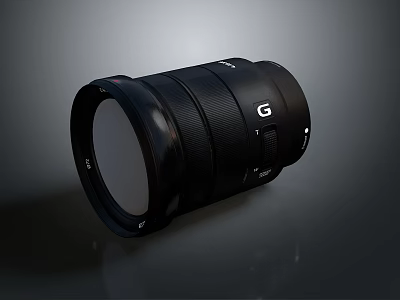 Professional Sony G Series Camera Lens With Black Design And Optical Features 3d model