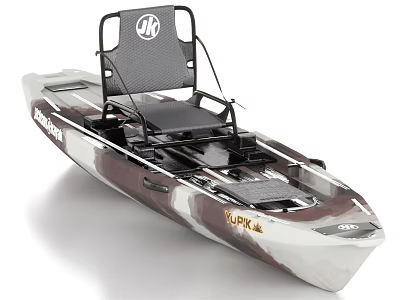 Camouflage Fishing Kayak With Adjustable Comfortable Seat And Storage Space 3d model