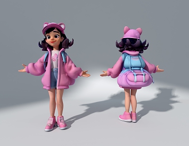 Lovely little girl 3d model