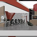 Modern Luxury Indoor Reception Lobby With Translucent Marble Partition And Stylish Cozy Lounge Furniture
