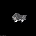 Advanced Technology Exhibition Hall Featuring Futuristic Metallic Spaceship With Mechanical Structure