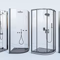Transparent Glass Shower Enclosures with Various Designs Metal Frames and Shower Heads for Modern Bathrooms