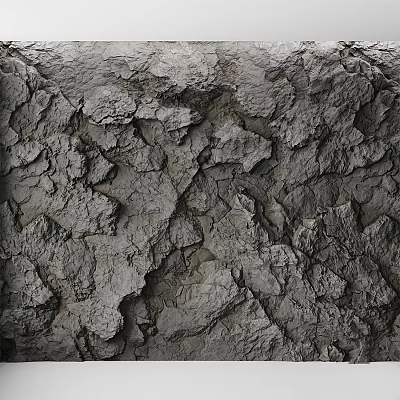 Detailed Rough Cracked Gray Surface Texture Of Natural Building Component 3d model