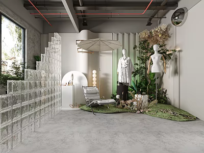 Modern Public Office Space With Open Layout Green Plants Natural Light And Glass Partitions 3d model