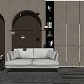 modern double sofa fabric double sofa 3d model