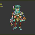 Orange Mechanical Humanoid Robot With Transparent Head Blue Interior And Yellow Circular Parts