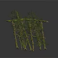 Natural Branch Frame Structure Adorned With Green Leaves And Rustic Design 3d model