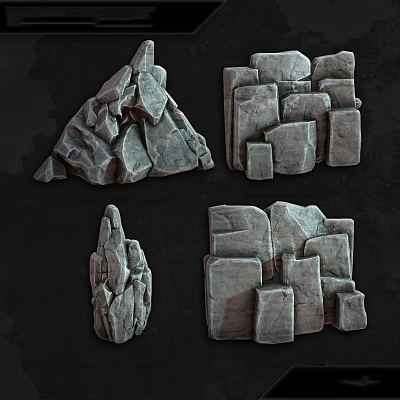 modern rock 3d model modern rock 3d model