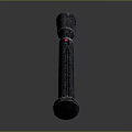 Portable Tactical Metal Tubular Weapon With Shiny Surface And Red Accent