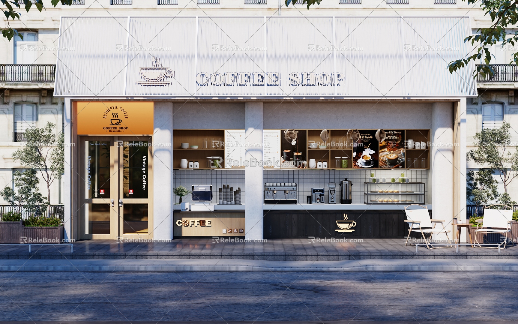 Coffee shop Milk tea shop Dessert cake shop 3d model