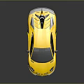 Yellow Luxury Sports Car With Sleek Design Rear Spoiler And Red Wheels