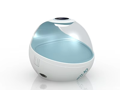 Modern Egg Shaped Household Humidifier With Transparent Cover White Light Blue Mist 10 3d model