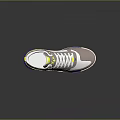 Stylish Modern Sneakers with Gray Yellow White Purple Accents Blue X Logo White Laces