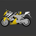Sporty Yellow And White Motorcycle With Honeycomb Pattern And Sleek Design