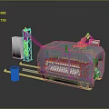 Industrial Shredding Machine With Feeding Conveyor Control Panel And Safety Guards