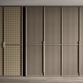 Quiet Wardrobe Flat Open Wardrobe Rattan Wardrobe 3d model