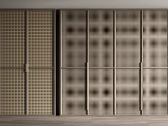 Quiet Wardrobe Flat Open Wardrobe Rattan Wardrobe 3d model