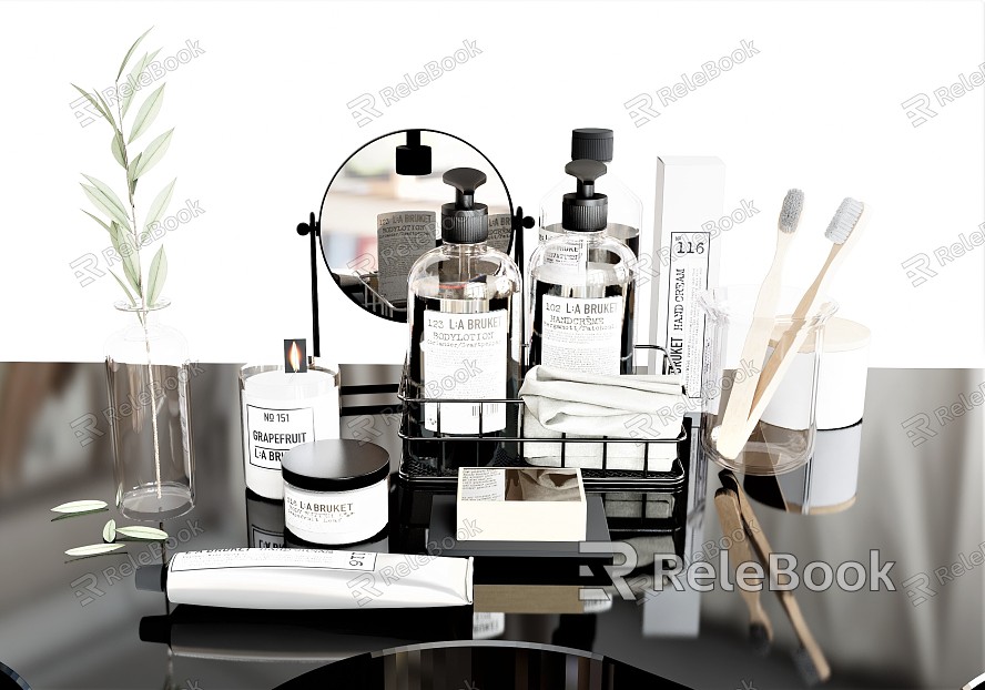 Modern Toiletries Bathroom Small Pieces Aromatherapy Shower Gel Plant Vase Ornaments Toothbrush Toothpaste model