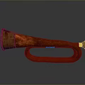 Vintage Copper Colored Horn with Curved Design and Rustic Texture as Practical Household Item