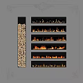 Classic Fireplace Interior Design With Decorative White Frame And Wood Storage Tiered Shelves