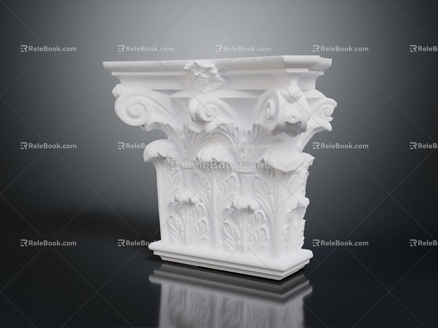 European style pillar stone carving stone carving classical carving 3d model