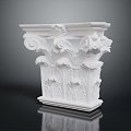 European style pillar stone carving stone carving classical carving 3d model