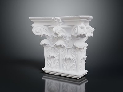 European style pillar stone carving stone carving classical carving 3d model